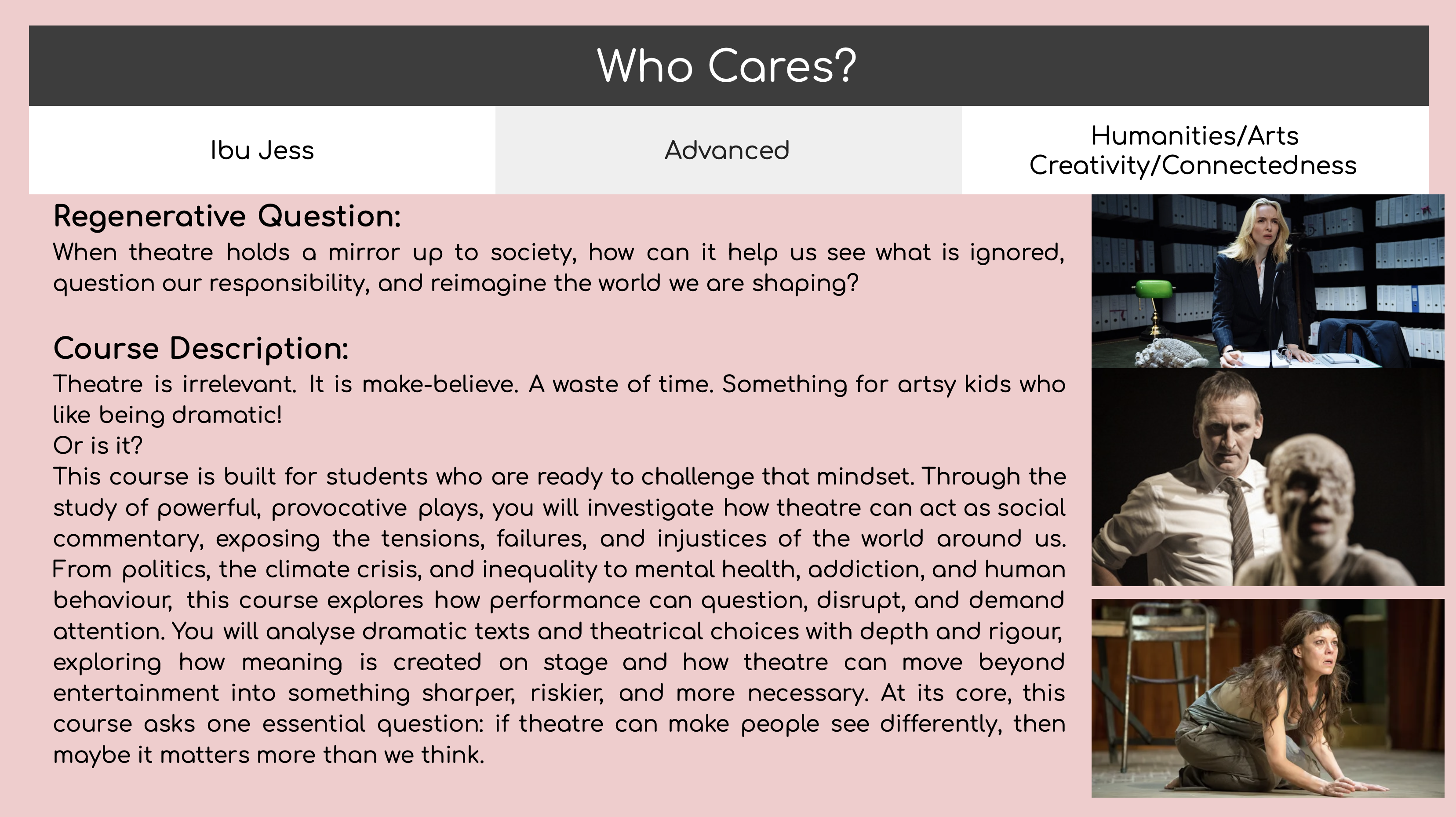 ...oder diese "drama class"